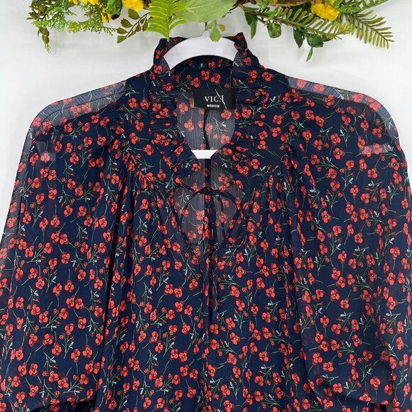 VICI Curves Ahead FLORAL TIERED BABYDOLL DRESS Size Medium - Picture 4 of 8